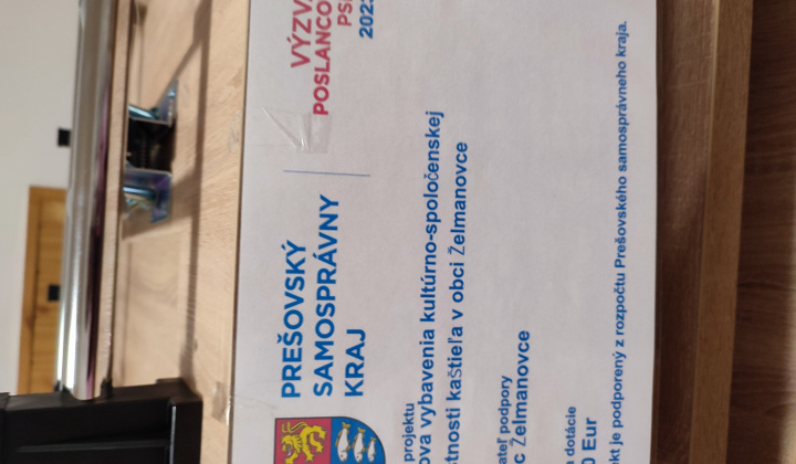 Aktuality / PSK - Obnova vybavenia kultúrno-spoločenskej miestnosti kašteľa v obci Želmanovce - foto